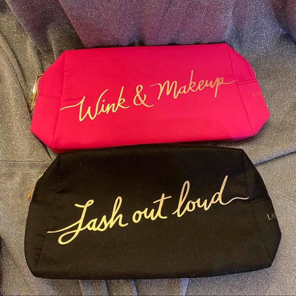 Lancome duo make up bags pink/ black